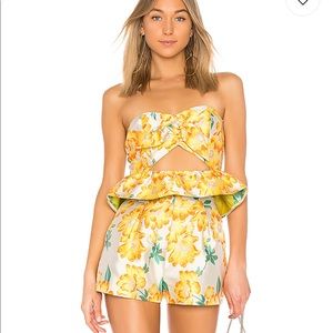 Brocade Shorts & Sweetheart Peplum Top